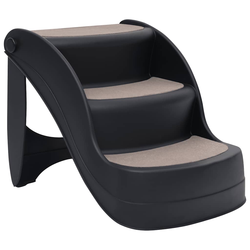 Folding 3-Step Dog Stairs Black, image 2