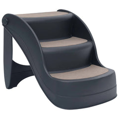 vidaXL Folding 3-Step Dog Stairs Dark Grey 2