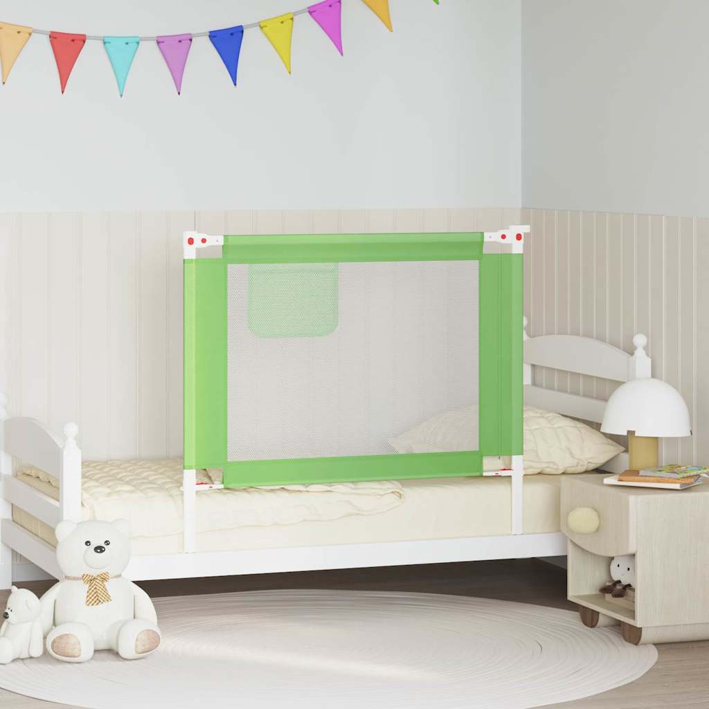 vidaXL Toddler Safety Bed Rail Green 100x25 cm Fabric 1