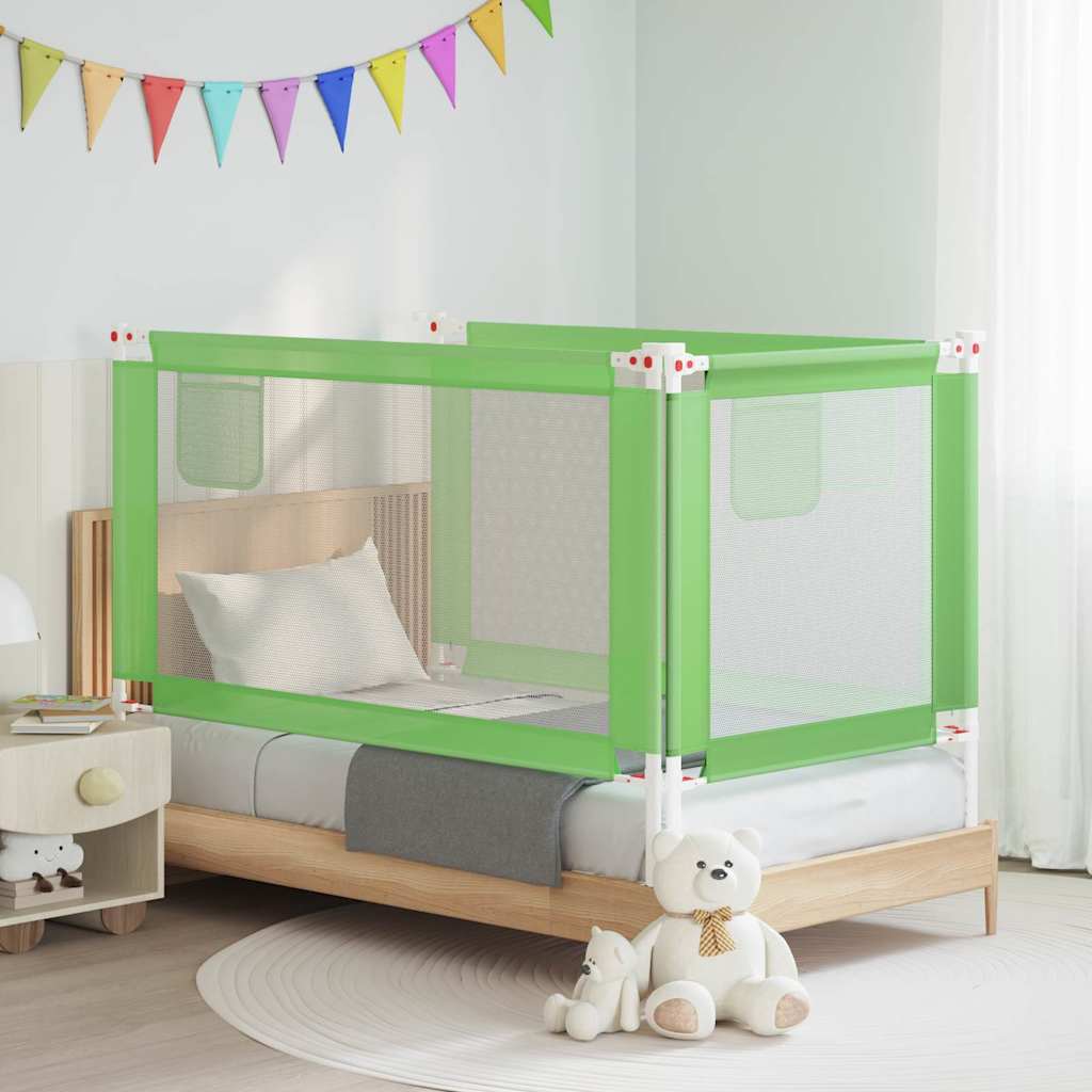 vidaXL Toddler Safety Bed Rail Green 150x25 cm Fabric 1
