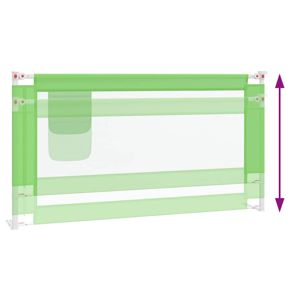 vidaXL Toddler Safety Bed Rail Green 160x25 cm Fabric 6