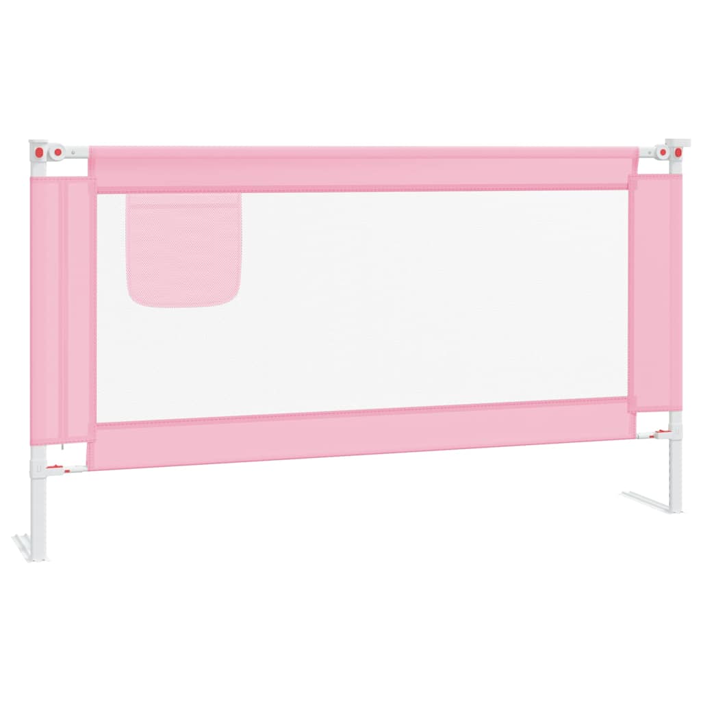 vidaXL Toddler Safety Bed Rail Pink 150x25 cm Fabric 2