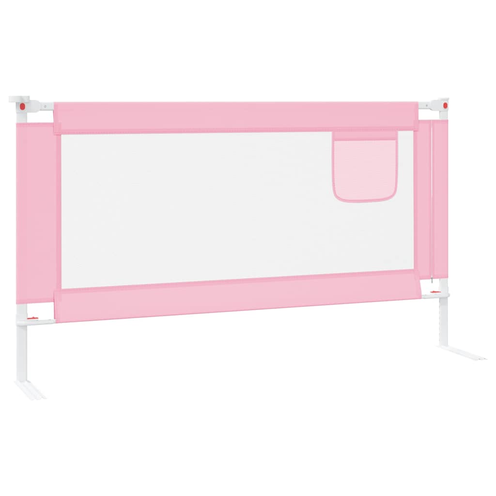 vidaXL Toddler Safety Bed Rail Pink 150x25 cm Fabric 5