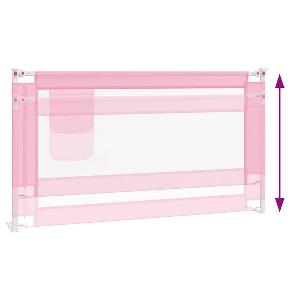 vidaXL Toddler Safety Bed Rail Pink 150x25 cm Fabric 6