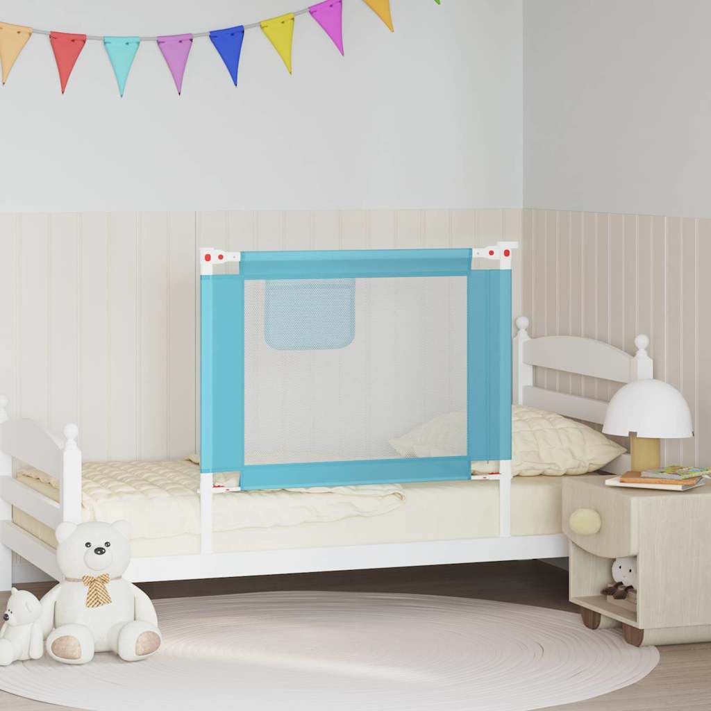 vidaXL Toddler Safety Bed Rail Blue 90x25 cm Fabric 1