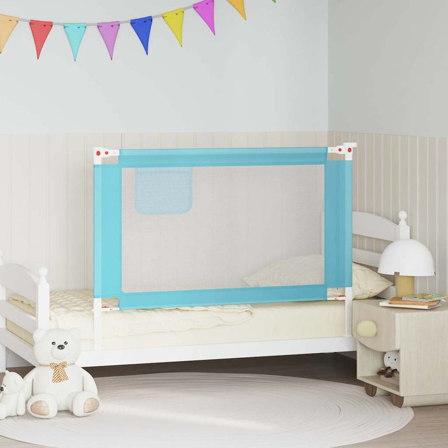10209 vidaXL Toddler Safety Bed Rail Blue 120x25 cm Fabric 1