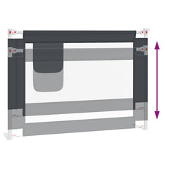 vidaXL Toddler Safety Bed Rail Dark Grey 90x25 cm Fabric 6