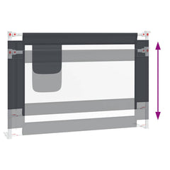 vidaXL Toddler Safety Bed Rail Dark Grey 100x25 cm Fabric 6