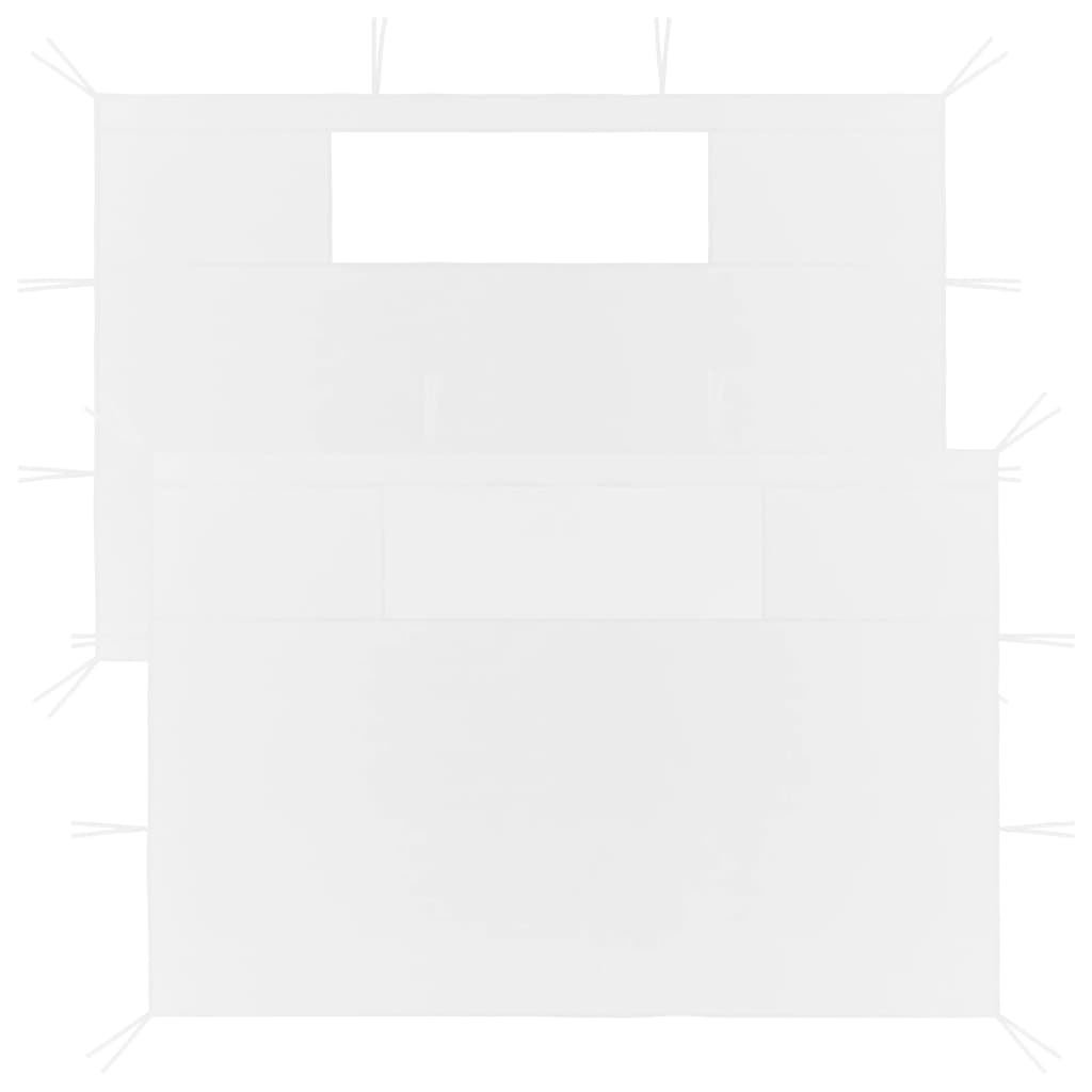 vidaXL Gazebo Sidewalls with Windows 2 pcs White 1