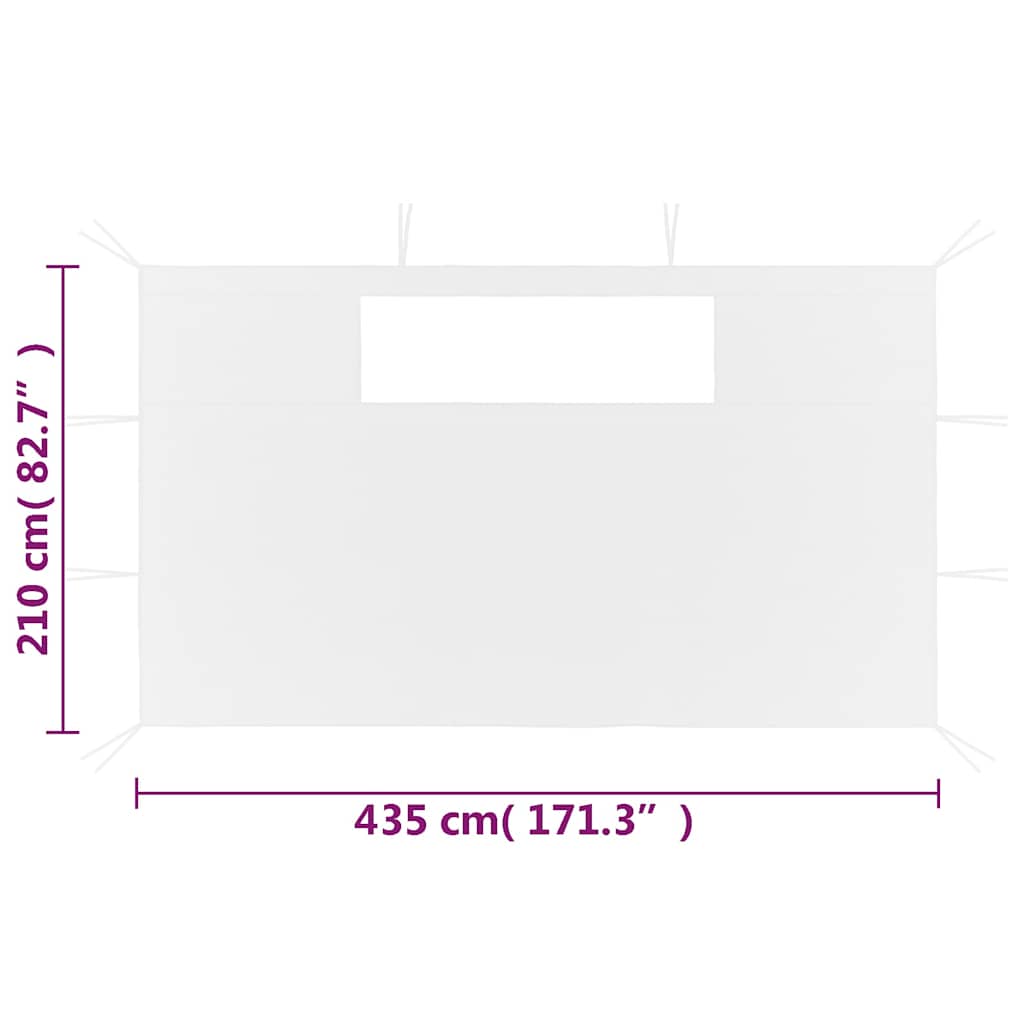 vidaXL Gazebo Sidewalls with Windows 2 pcs White 5