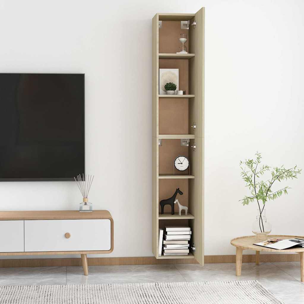 TV Cabinet Set 30.5x30x90 cm Engineered Wood 2 pcs Sonoma oak