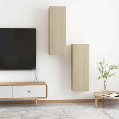 TV Cabinet Set 30.5x30x90 cm Engineered Wood 2 pcs Sonoma oak