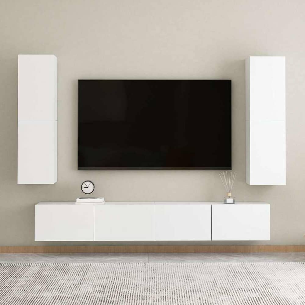 TV Cabinet 30.5x30x110 cm Engineered Wood White