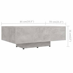 vidaXL Couch Table | Concrete Grey | Engineered wood | Medium | Coffee Table 6