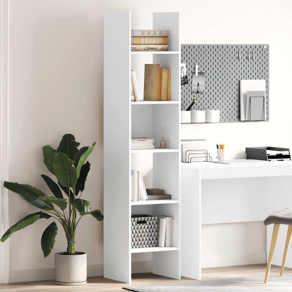 vidaXL Book Cabinet | White | Engineered Wood | 180 cm tall | Book Cabinet 1