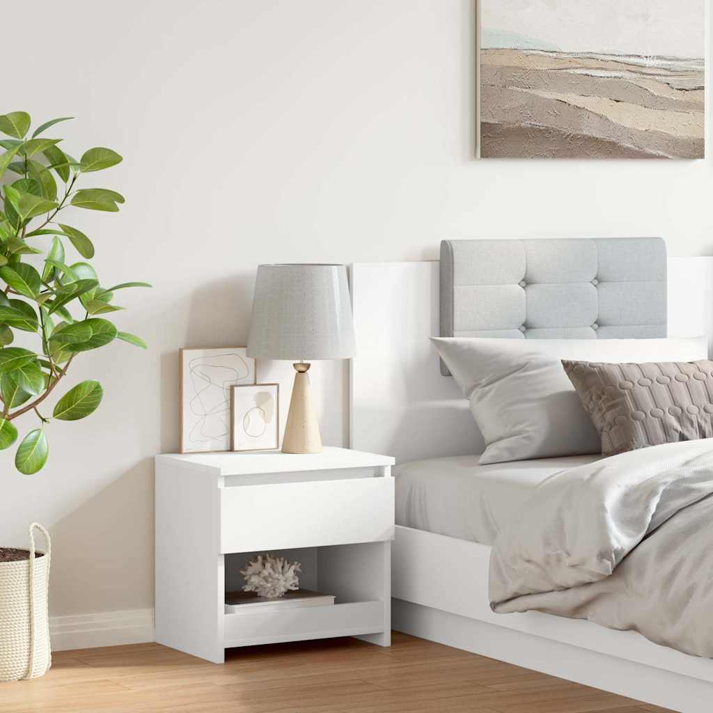 803443 vidaXL Bedside Cabinet White 40x30x39 cm Engineered Wood 3