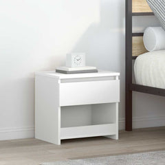 803443 vidaXL Bedside Cabinet White 40x30x39 cm Engineered Wood 1