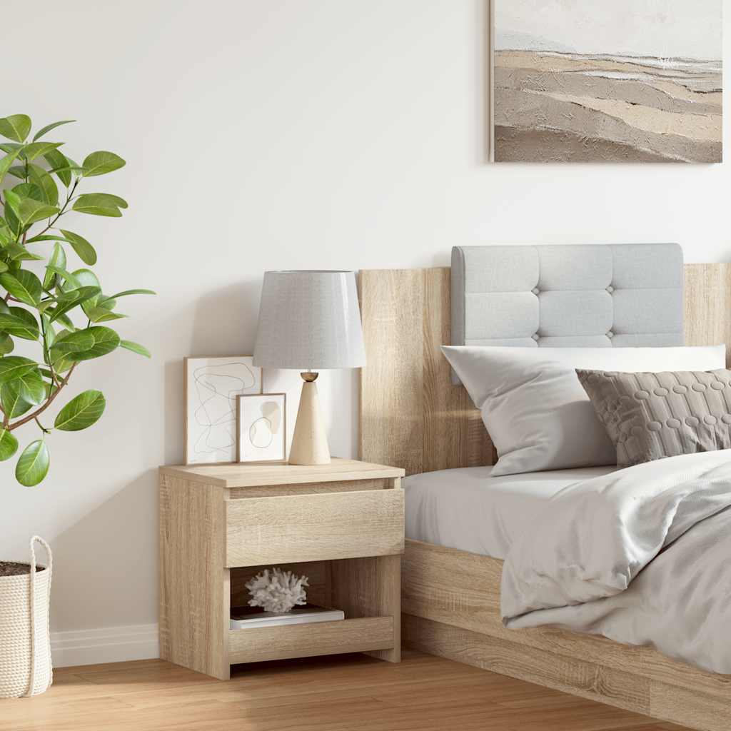 803449 vidaXL Bedside Cabinet Sonoma Oak 40x30x39 cm Engineered Wood 3