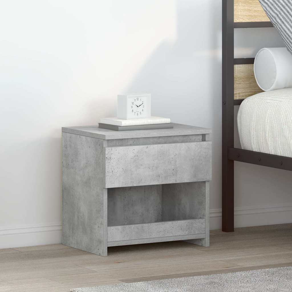 803451 vidaXL Bedside Cabinet Concrete Grey 40x30x39 cm Engineered Wood 1