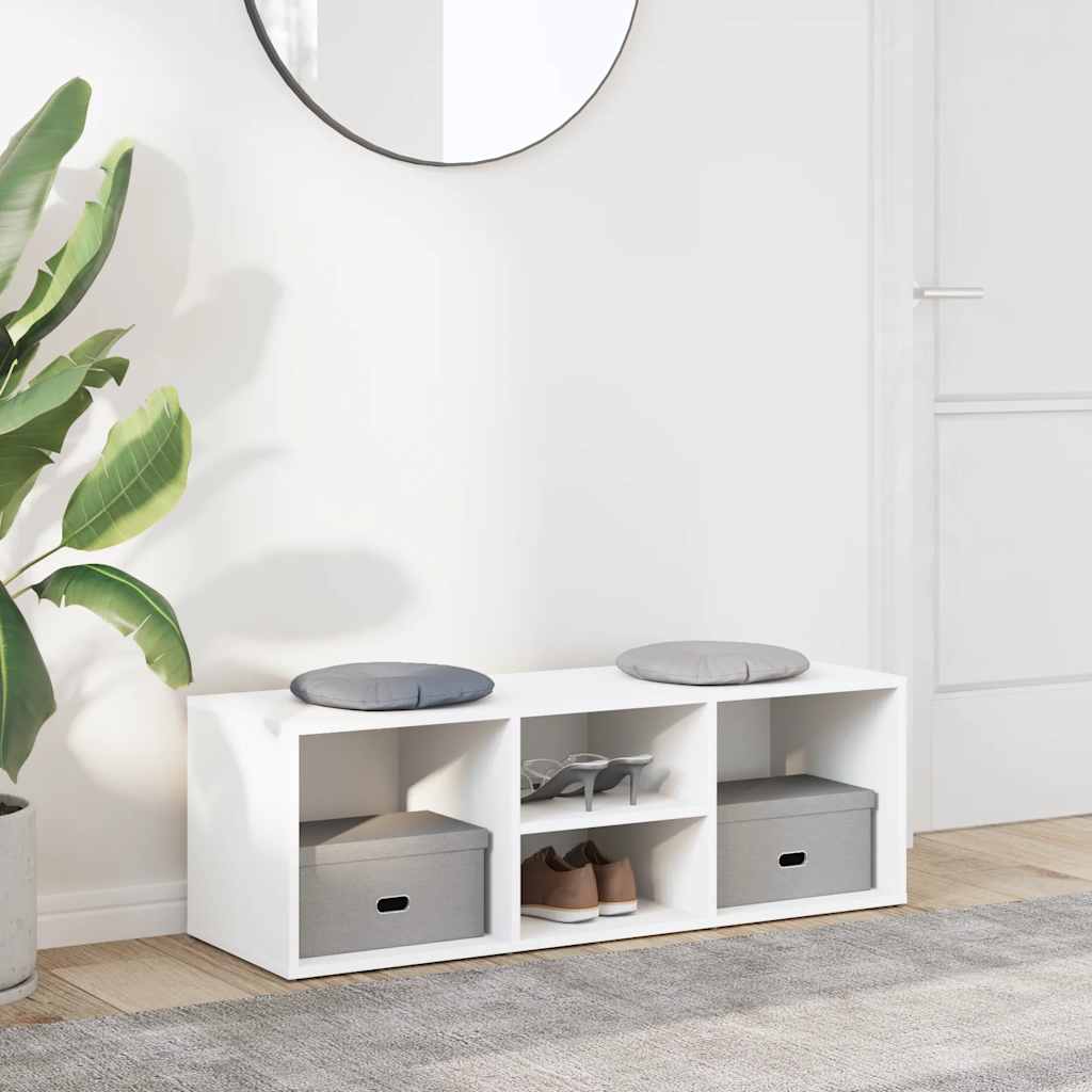 vidaXL Shoe Storage Bench White 102x35x35 cm Engineered Wood 1