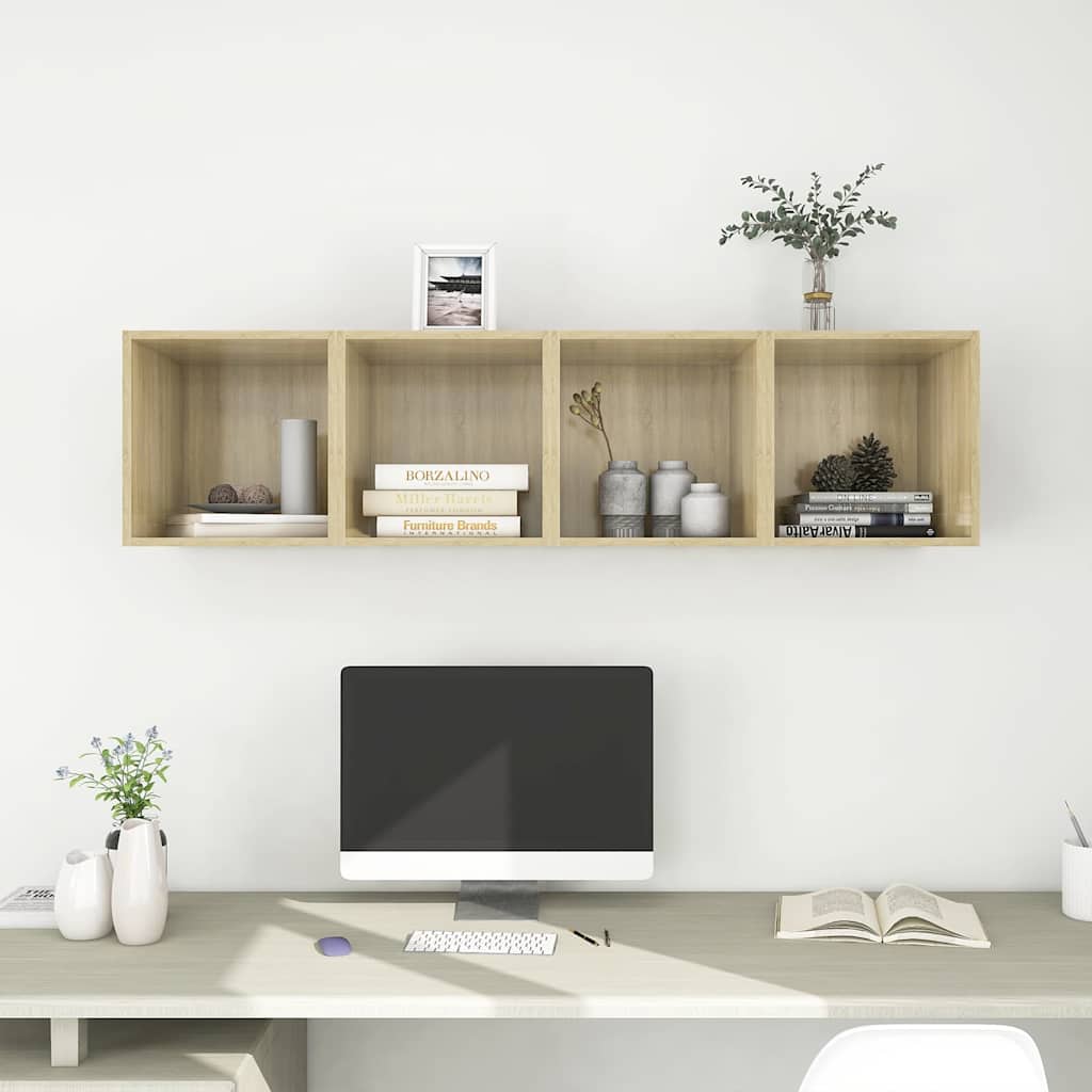 Wall Cabinets 37x37x37 cm Engineered Wood 4 pcs Sonoma oak
