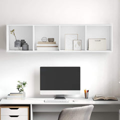 vidaXL TV Cabinet | White | Engineered Wood | Medium |  Wall Mounting 4