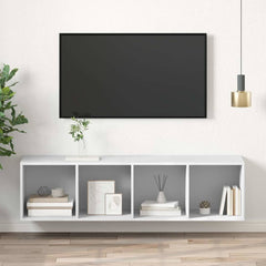 vidaXL TV Cabinet | White | Engineered Wood | Medium |  Wall Mounting 1