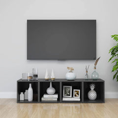805524 vidaXL 4 Piece TV Cabinet Set High Gloss Grey 37x35x37 cm Engineered Wood 1