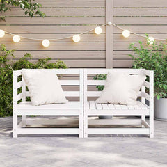 vidaXL Garden Corner Sofas 2 pcs White Solid Wood Pine 3