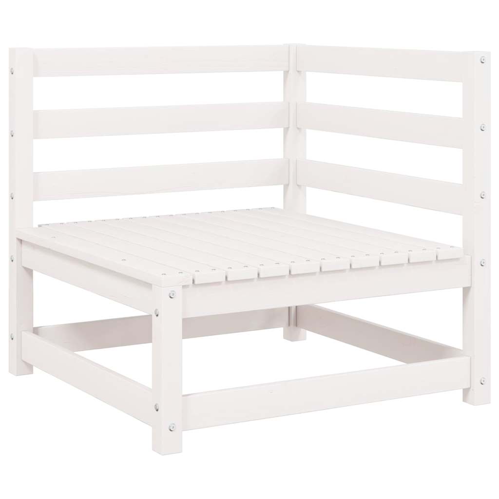 vidaXL Garden Corner Sofas 2 pcs White Solid Wood Pine 4