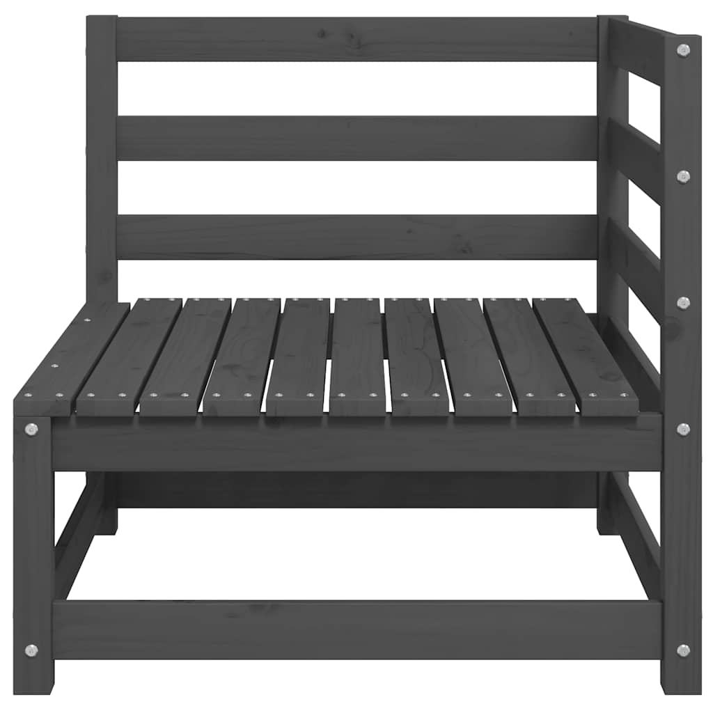 vidaXL Garden Corner Sofas 2 pcs Grey Solid Wood Pine 5