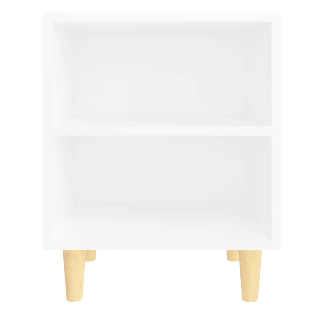 805779 vidaXL Bed Cabinet with Solid Wood Legs White 40x30x50 cm 3