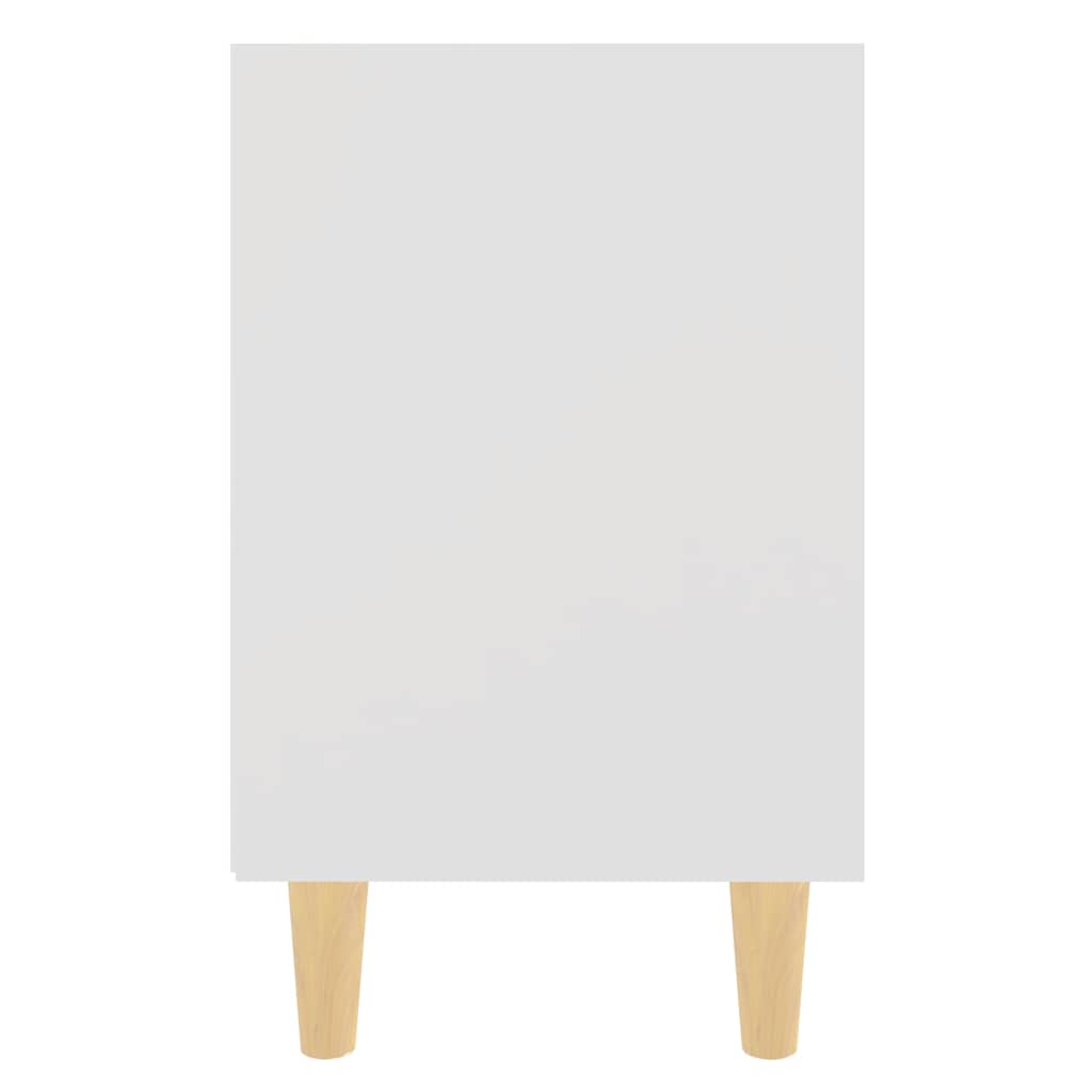 805779 vidaXL Bed Cabinet with Solid Wood Legs White 40x30x50 cm 4
