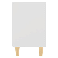 805779 vidaXL Bed Cabinet with Solid Wood Legs White 40x30x50 cm 4