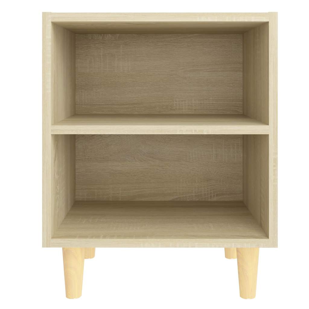805785 vidaXL Bed Cabinet with Solid Wood Legs Sonoma Oak 40x30x50 cm 3