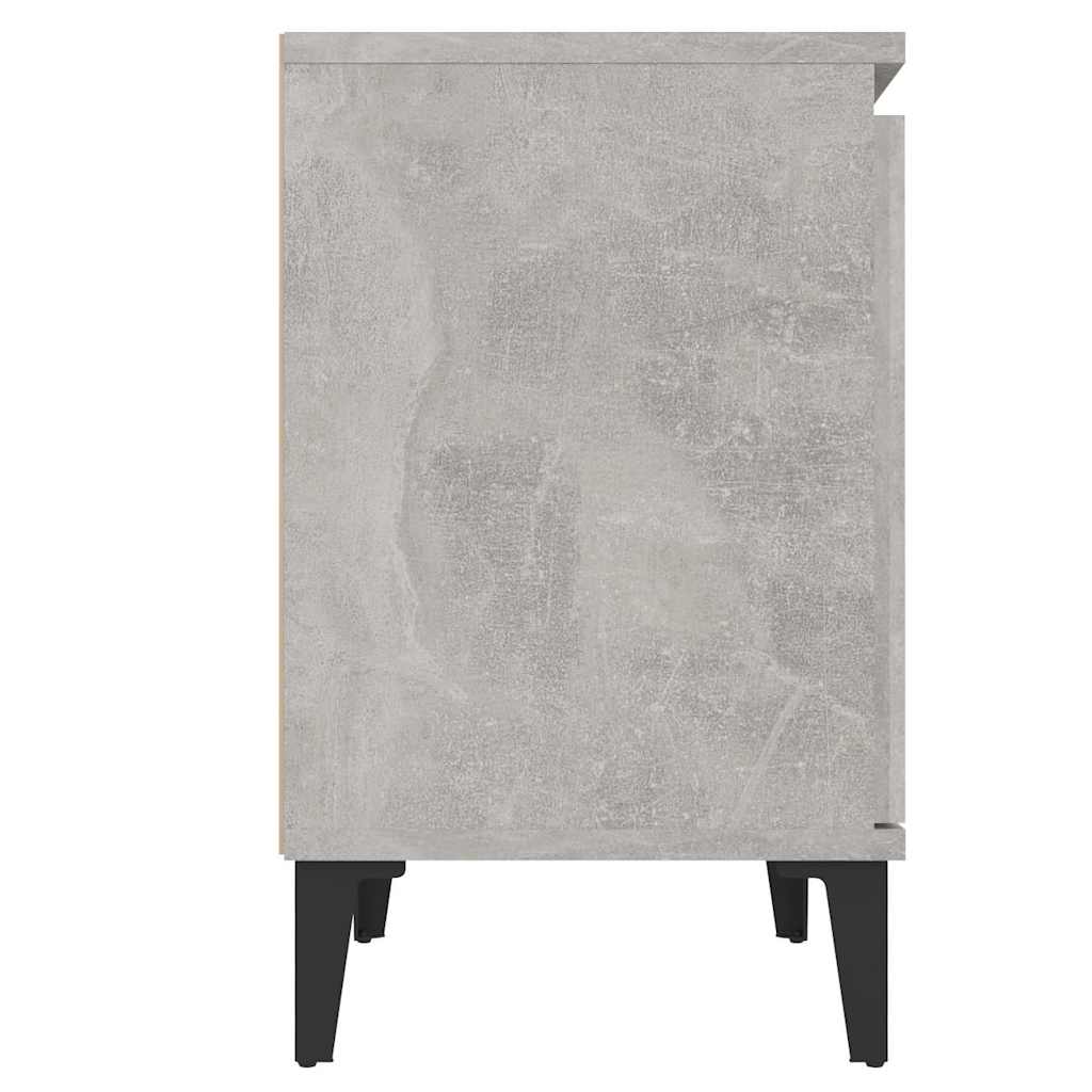 805842 vidaXL Bed Cabinets with Metal Legs Concrete Grey 40x30x50 cm 6