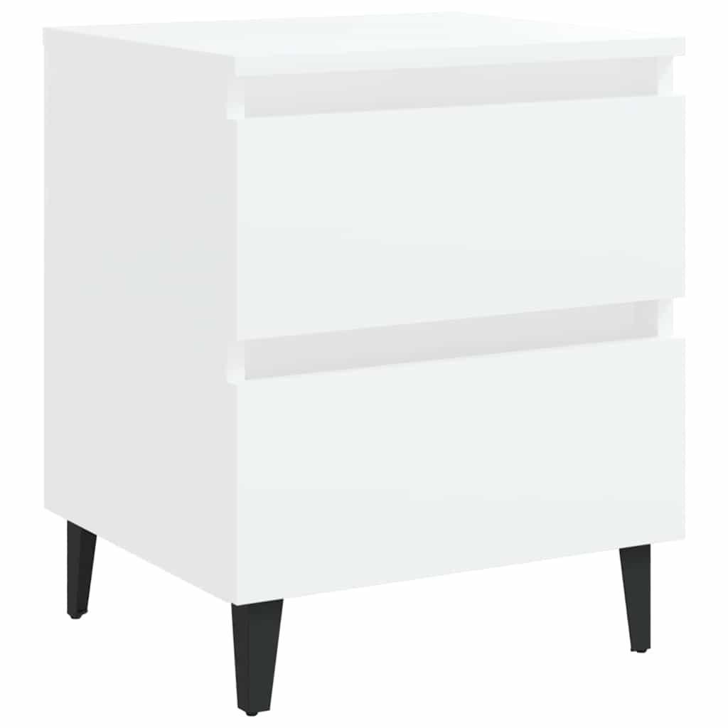 vidaXL Bed Cabinet | White | Engineered wood, Metal (legs) | Medium |  Sleek 2