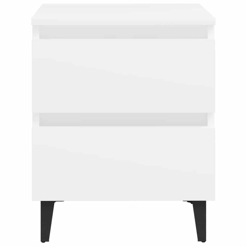 vidaXL Bed Cabinet | White | Engineered wood, Metal (legs) | Medium |  Sleek 3