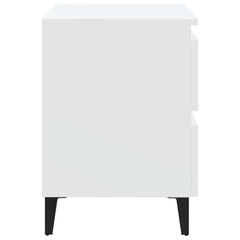 vidaXL Bed Cabinet | White | Engineered wood, Metal (legs) | Medium |  Sleek 4