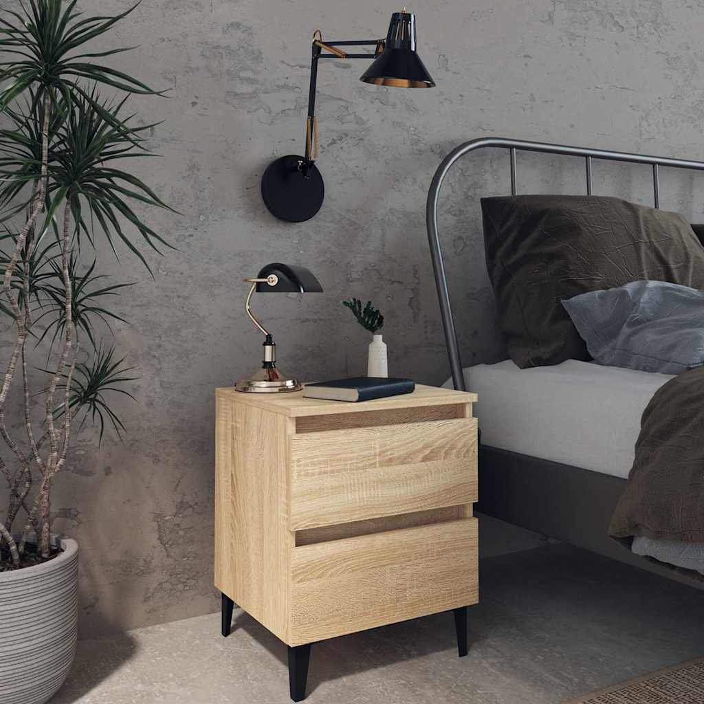 vidaXL Bed Cabinet Sonoma Oak 40x35x50 cm Engineered Wood 1