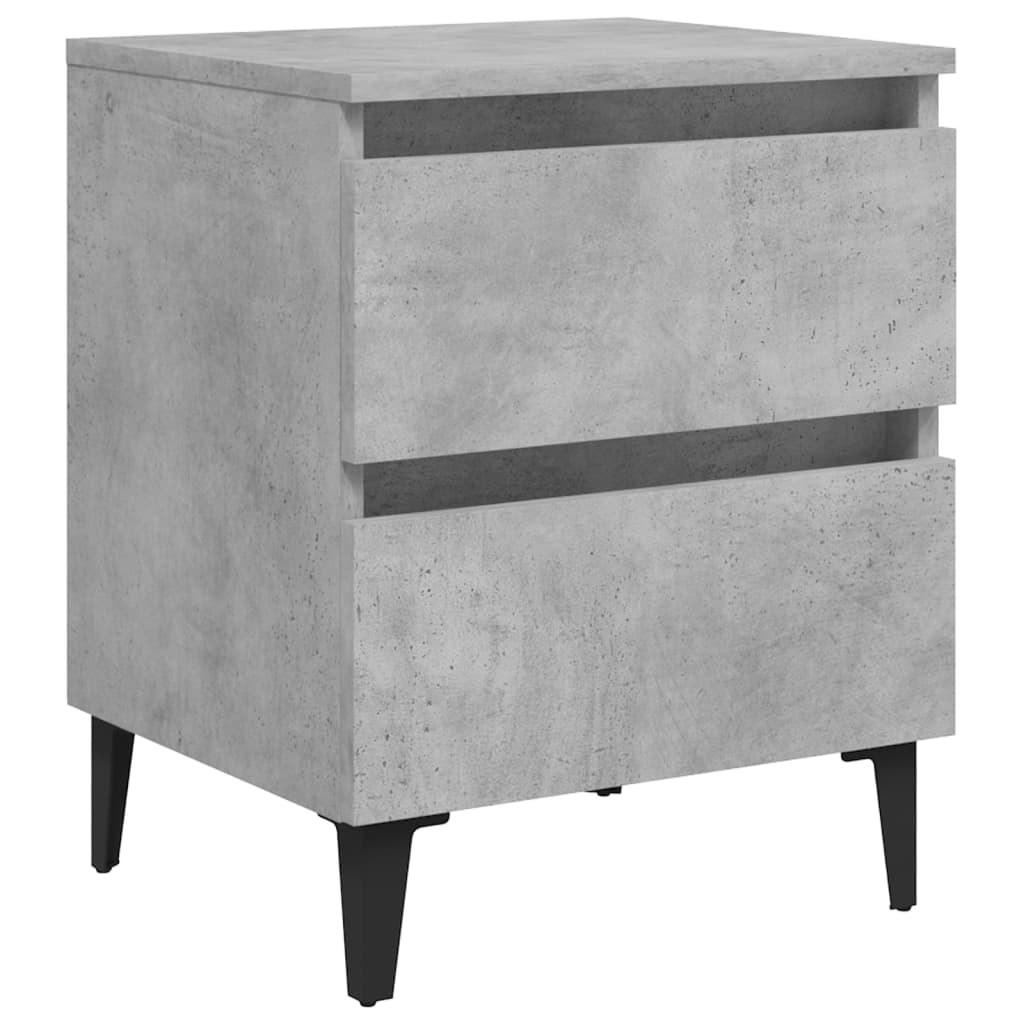 vidaXL Bed Cabinet | Concrete grey | Engineered wood | 40x35x50 cm | Bed Cabinet 2