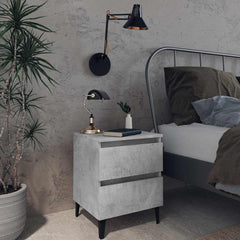 vidaXL Bed Cabinet | Concrete grey | Engineered wood | 40x35x50 cm | Bed Cabinet 1