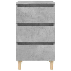 805895 vidaXL Bed Cabinet with Solid Wood Legs Concrete Grey 40x35x69 cm 4