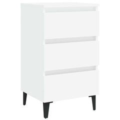 805905 vidaXL Bed Cabinet with Metal Legs White 40x35x69 cm 2
