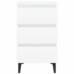 805905 vidaXL Bed Cabinet with Metal Legs White 40x35x69 cm 3