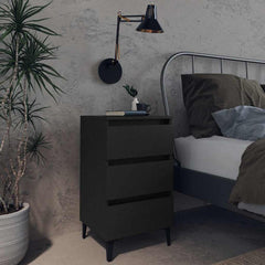 vidaXL Bed Cabinet with Metal Legs 40x35x69 cm