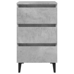 805913 vidaXL Bed Cabinet with Metal Legs Concrete Grey 40x35x69 cm 4