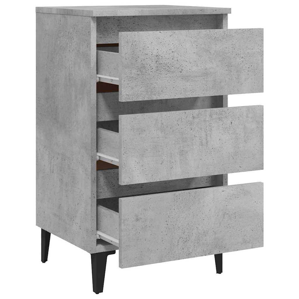 805913 vidaXL Bed Cabinet with Metal Legs Concrete Grey 40x35x69 cm 5