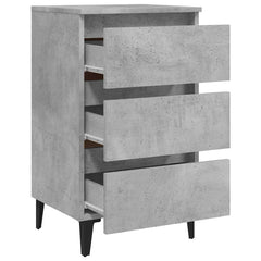 805913 vidaXL Bed Cabinet with Metal Legs Concrete Grey 40x35x69 cm 5