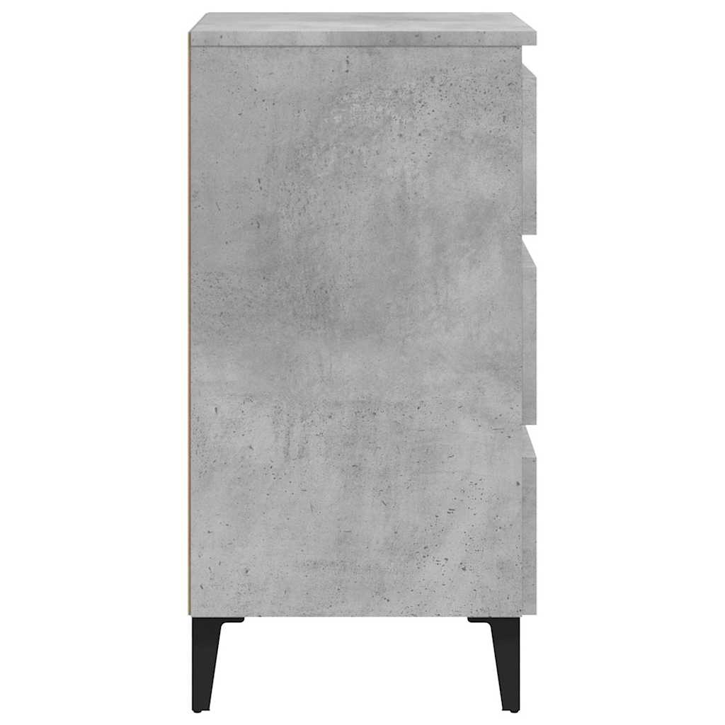 805913 vidaXL Bed Cabinet with Metal Legs Concrete Grey 40x35x69 cm 6